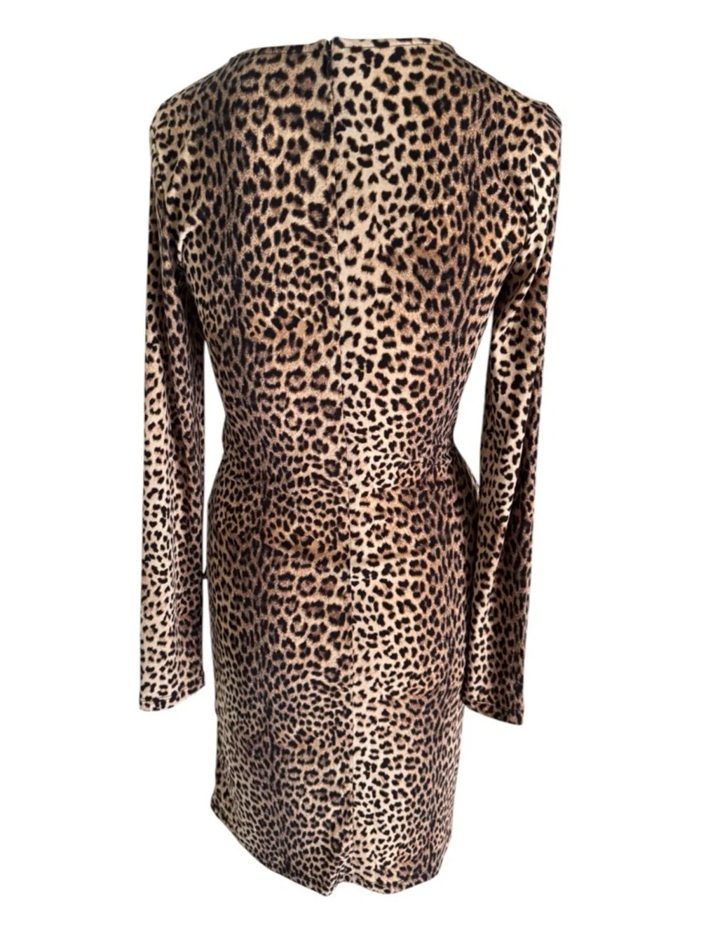 Michael Kors‎ Leopard Print Logo Plate Faux Wrap Dress